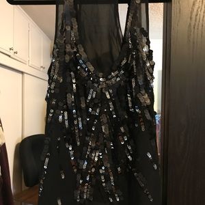 BCBG Black Sequin Tank